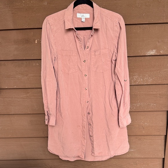 Thread & Supply Praline Color Button-Up Shirt Dress size M - Picture 1 of 4
